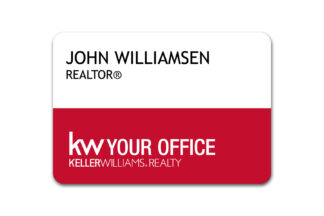 White/Red Split Name Tag (Horizontal)