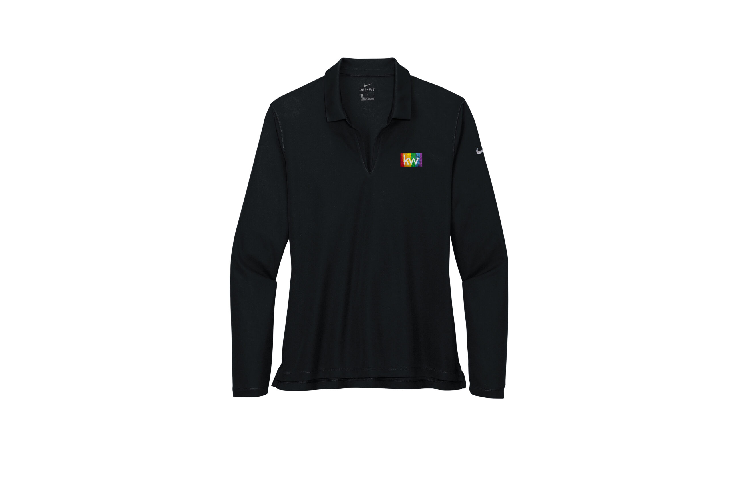 KW Rainbow Network | Nike Ladies Dri-FIT Micro Pique 2.0 Long Sleeve Polo Embroidered - Image 3