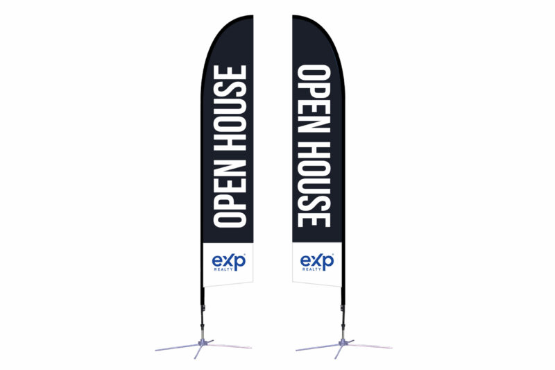 eXp Realty | Navy 14 ft. Feather Flag X-Based Double-Sided