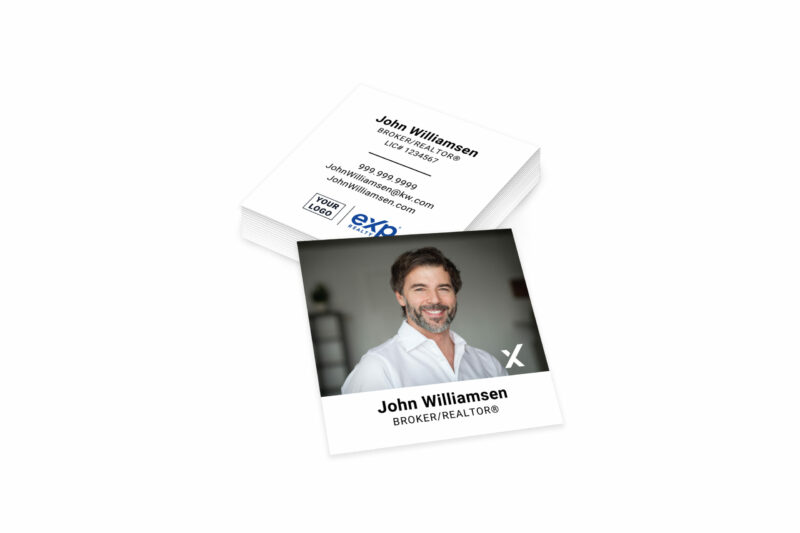 eXp Realty | Square White w/ Photo Business Card