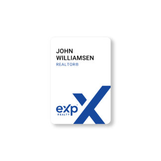 eXp Realty | 2x3 White/Blue Name Tag w/ Big X Logo (Vertical)
